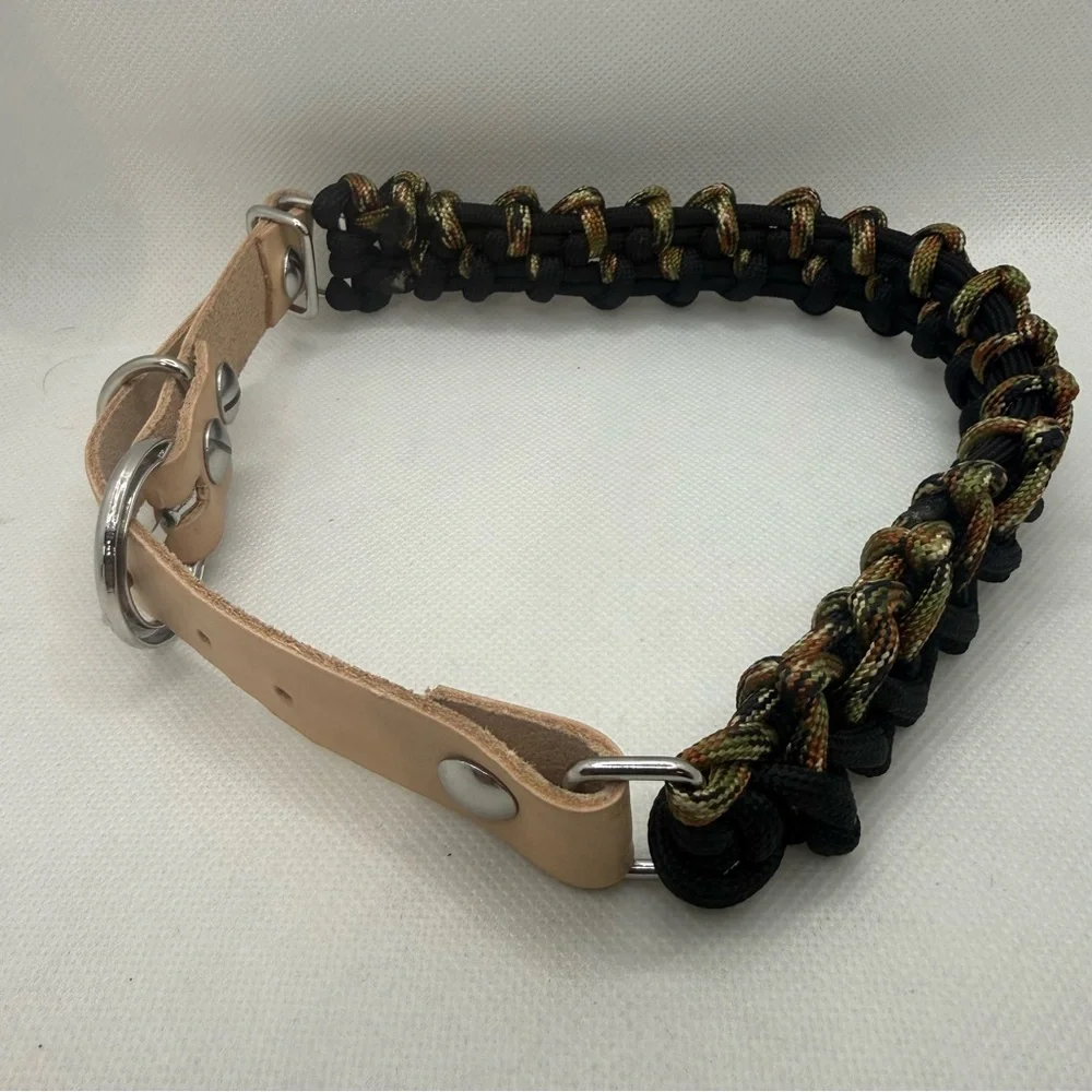 Handmade Leather and Paracord Dog Collar